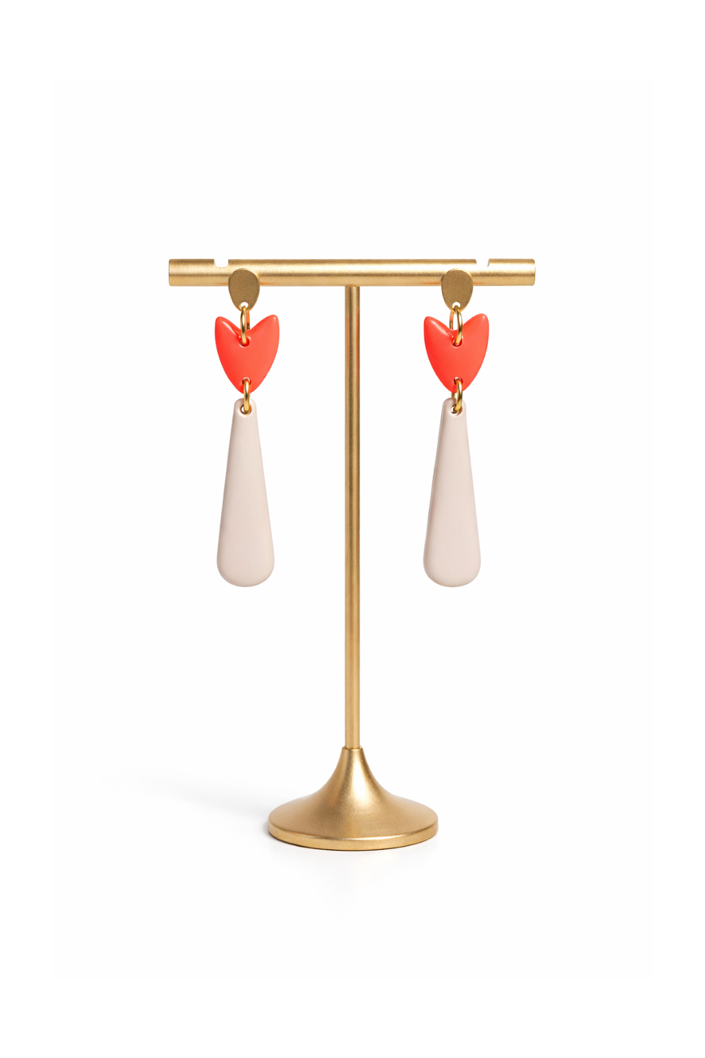Boucles d'oreilles longues tulipe et goutte fluo