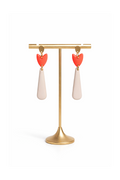 Boucles d'oreilles longues tulipe et goutte fluo