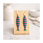 Boucles d'oreilles poissons rayures