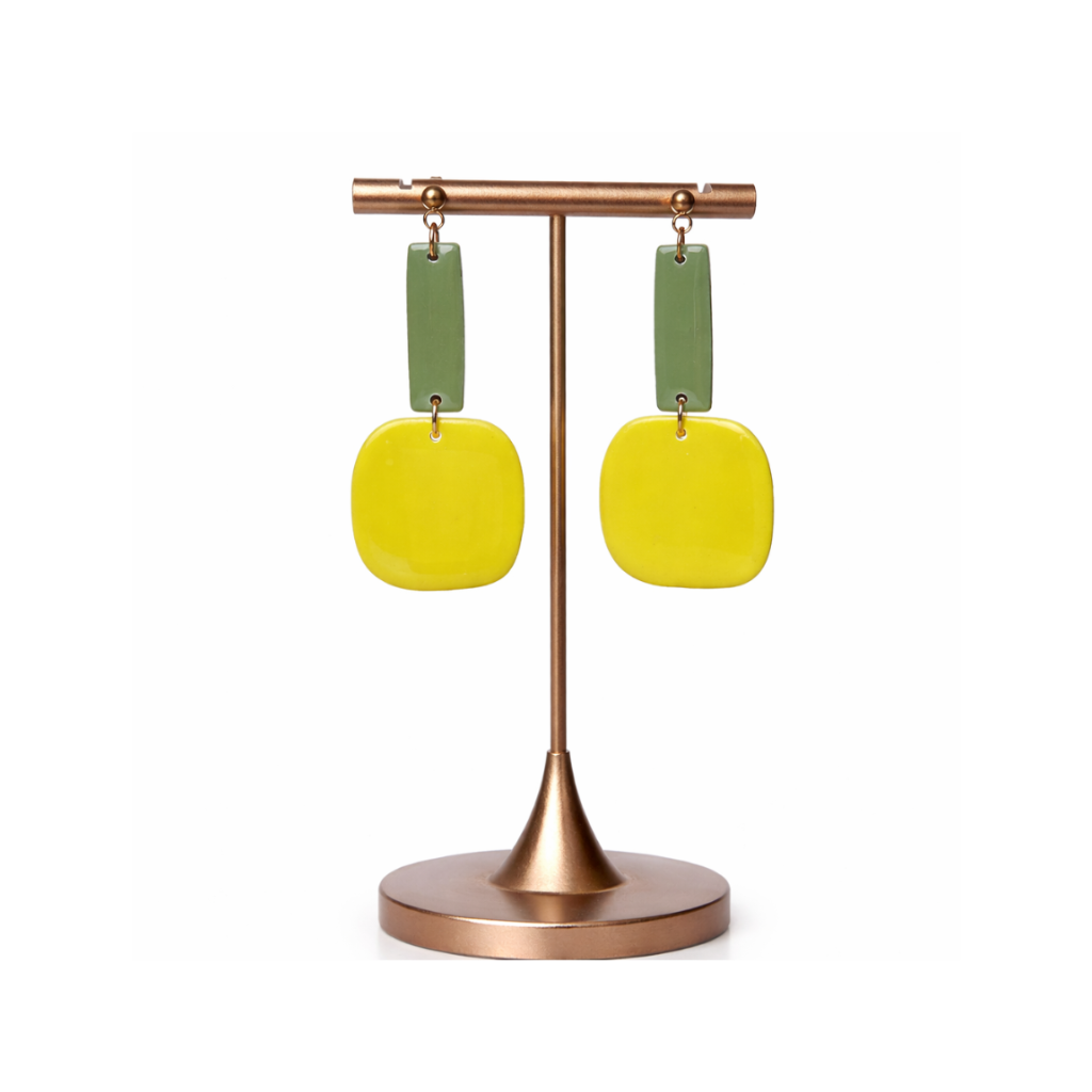 Boucles d'oreilles graphiques rectangle et carré
