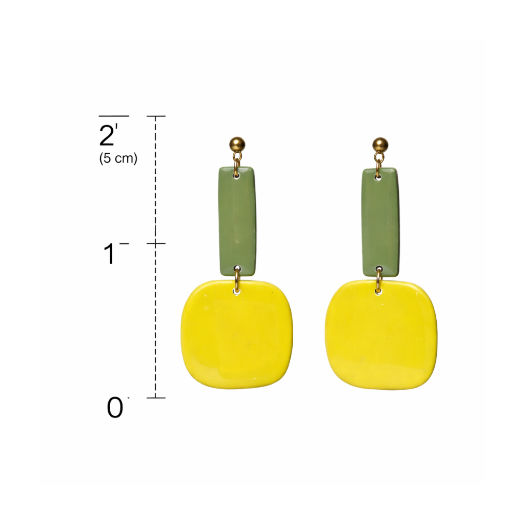 Boucles d'oreilles graphiques rectangle et carré