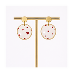 boucles d'oreilles ronde imprimé coeur
