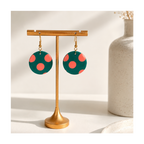 Boucles d'oreilles rondes avec gros pois corail