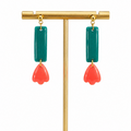 Boucles d'oreilles longues tulipes bleue ou corail
