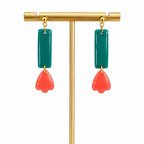 Boucles d'oreilles longues tulipes bleue ou corail