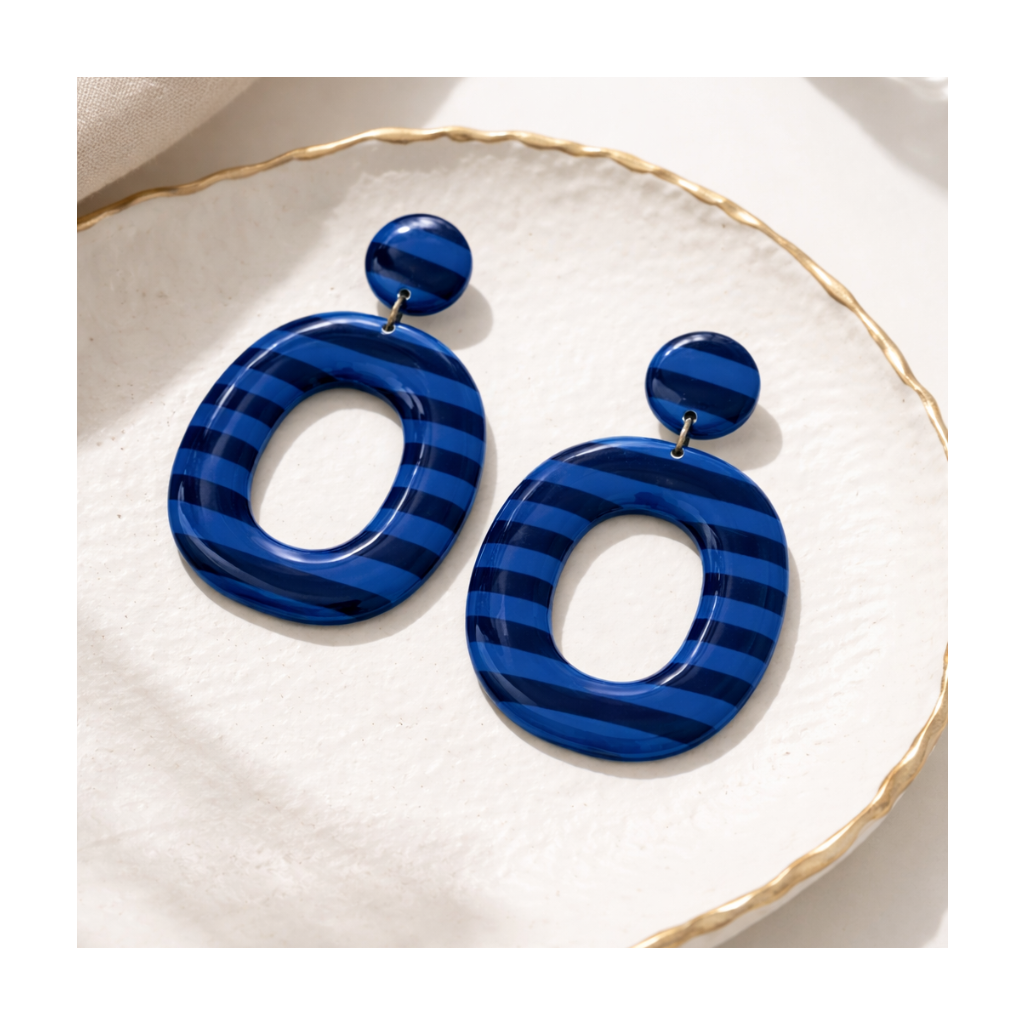 Boucles d'oreilles grand format rayures