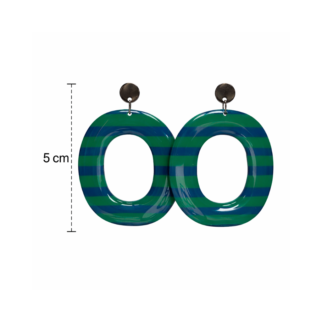 Boucles d'oreilles grand format rayures