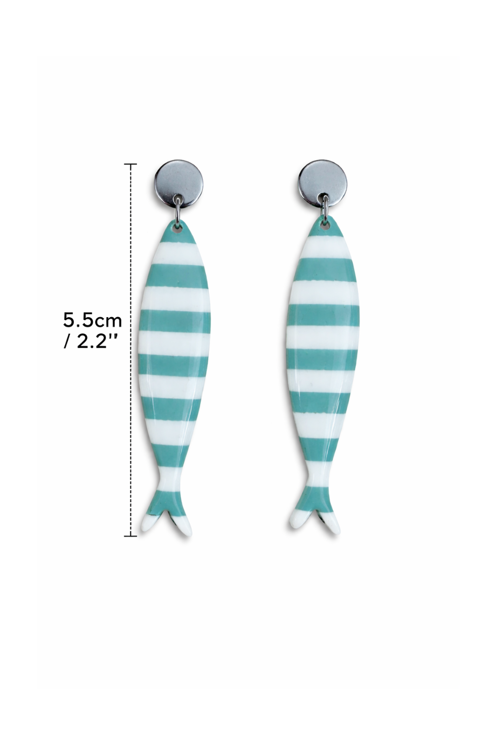 Boucles d'oreilles poissons rayures marinière