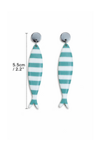 Boucles d'oreilles poissons rayures marinière