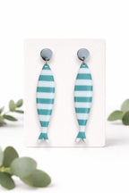 Boucles d'oreilles poissons rayures marinière