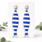 Boucles d'oreilles poissons rayures marinière