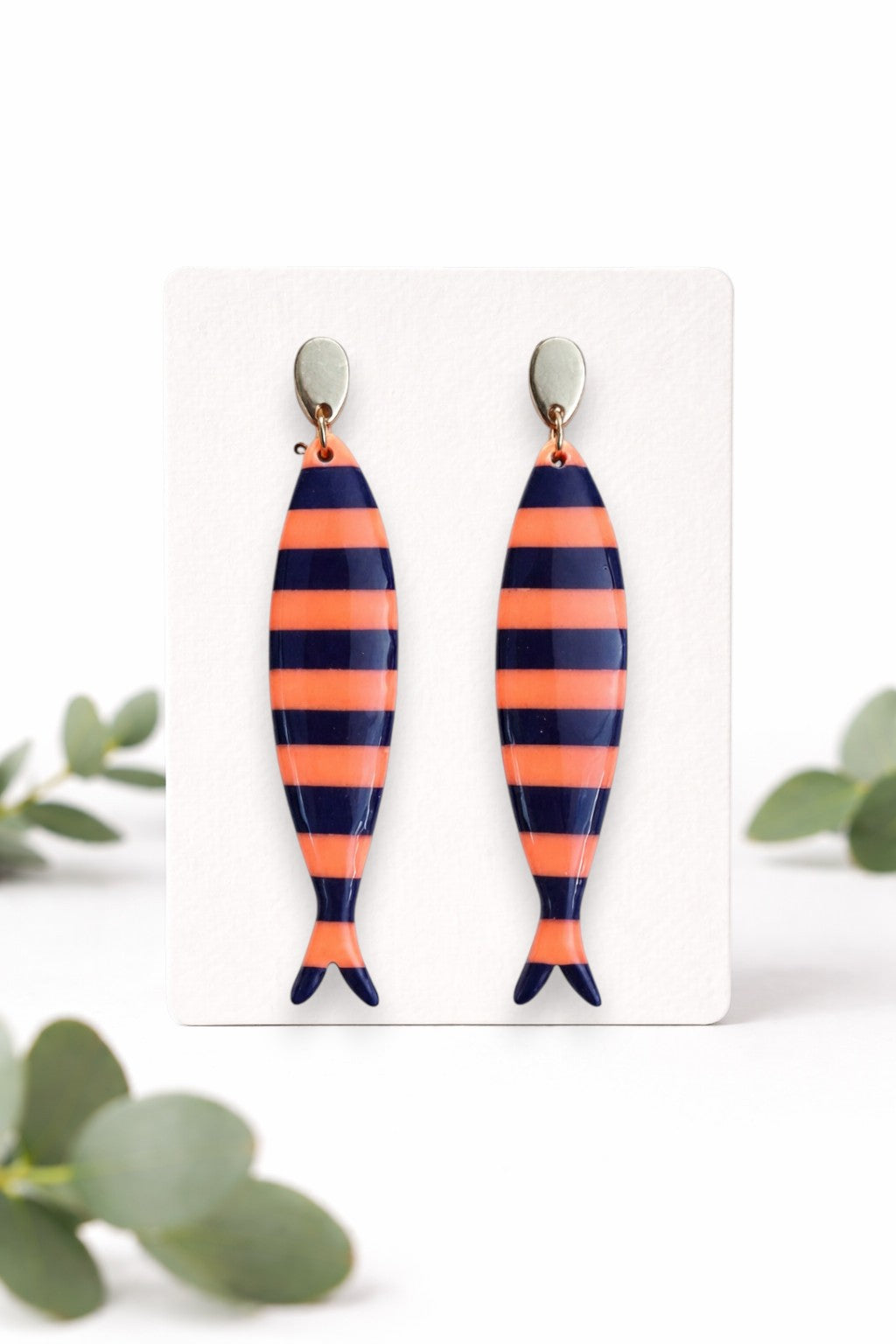 Boucles d'oreilles poissons rayures