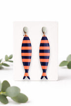 Boucles d'oreilles poissons rayures