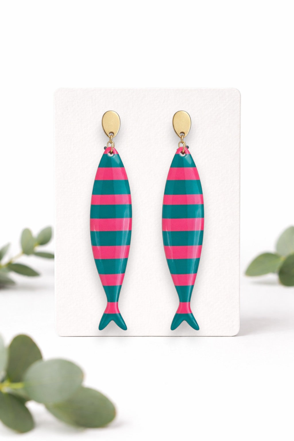 Boucles d'oreilles poissons rayures