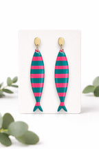 Boucles d'oreilles poissons rayures