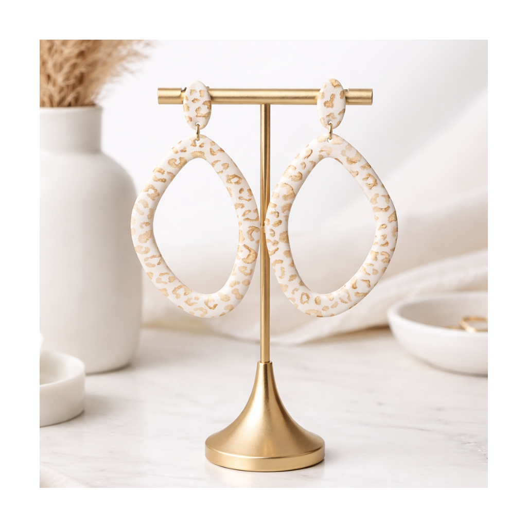 Boucles d'oreilles grand format leopard