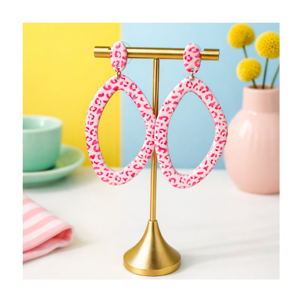 Boucles d'oreilles grand format leopard