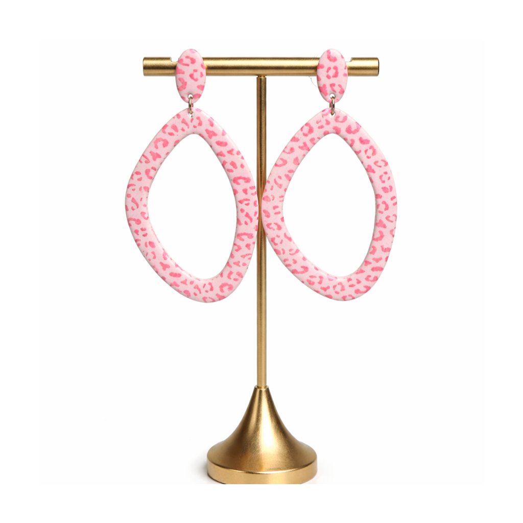 Boucles d'oreilles grand format leopard