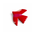 Broche oiseau et coeur rouge vernis