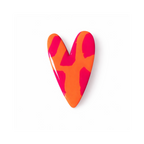 Broche coeur orange et rose vernis