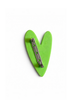Broche coeur vert fluo