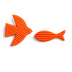 Broche oiseau et poissons orange