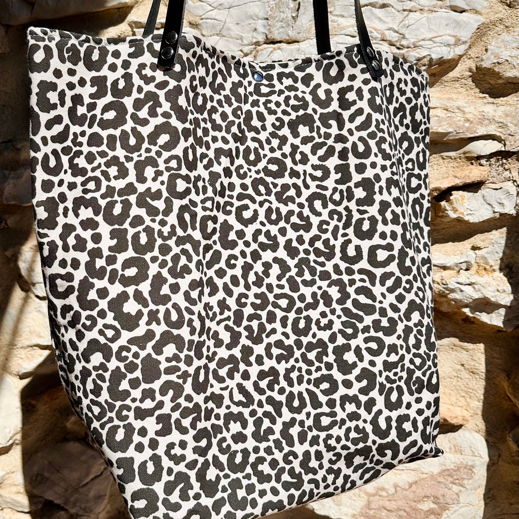 Sac cabas coton leopard