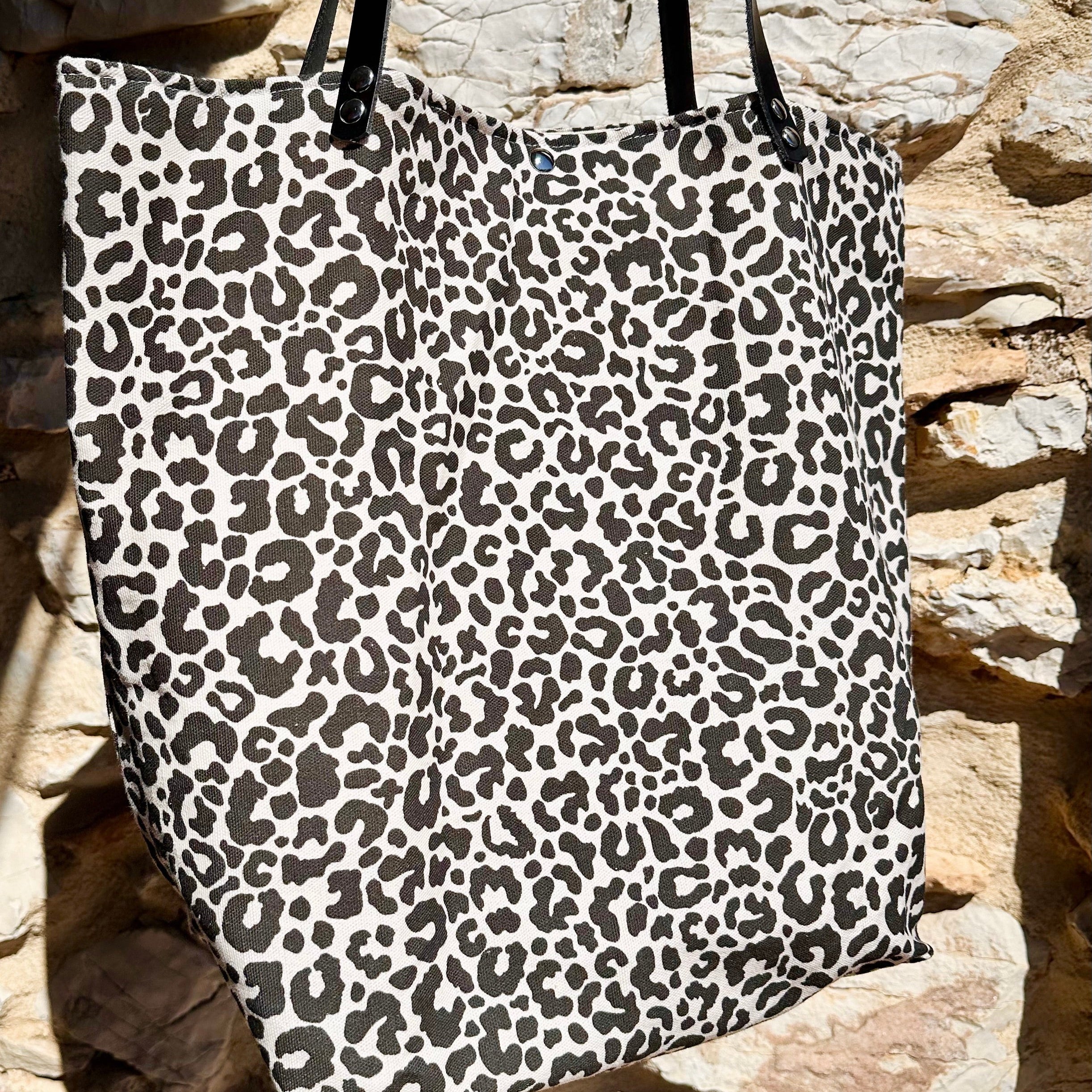 Sac cabas coton leopard