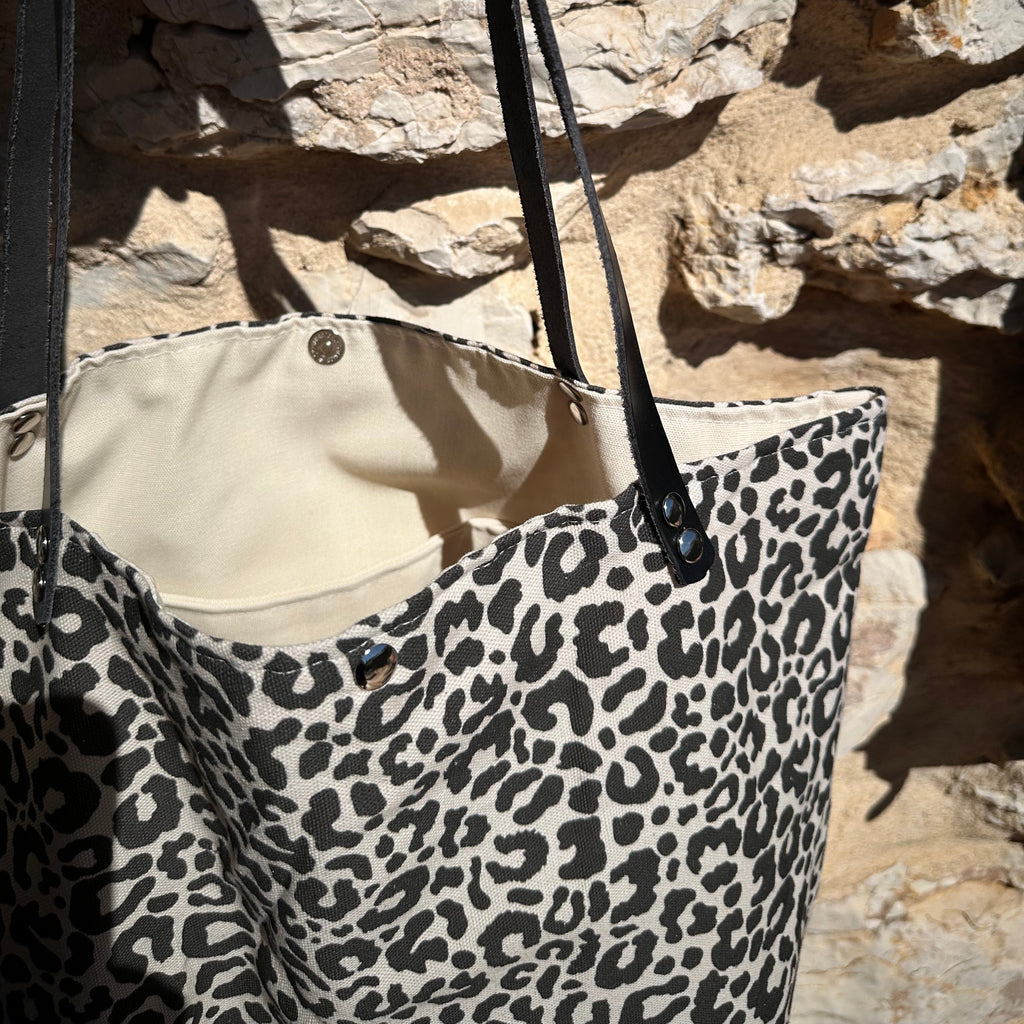 Sac cabas coton leopard