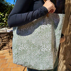 Sac cabas coton fleurs des champs vert
