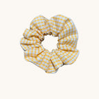 Chouchou à cheveux vichy rose ou jaune