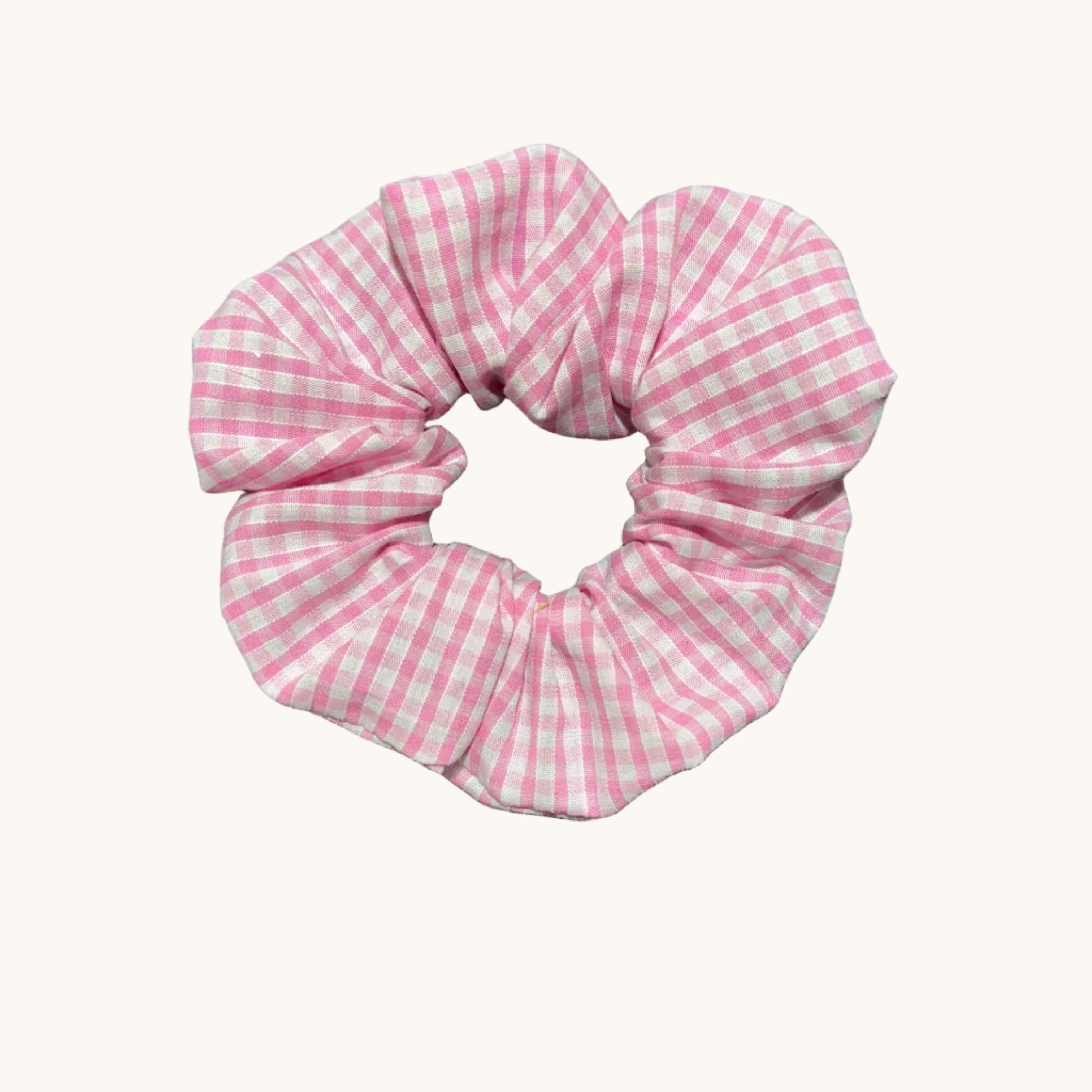 Chouchou à cheveux vichy rose ou jaune