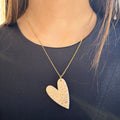 Collier coeur feuilles d'or
