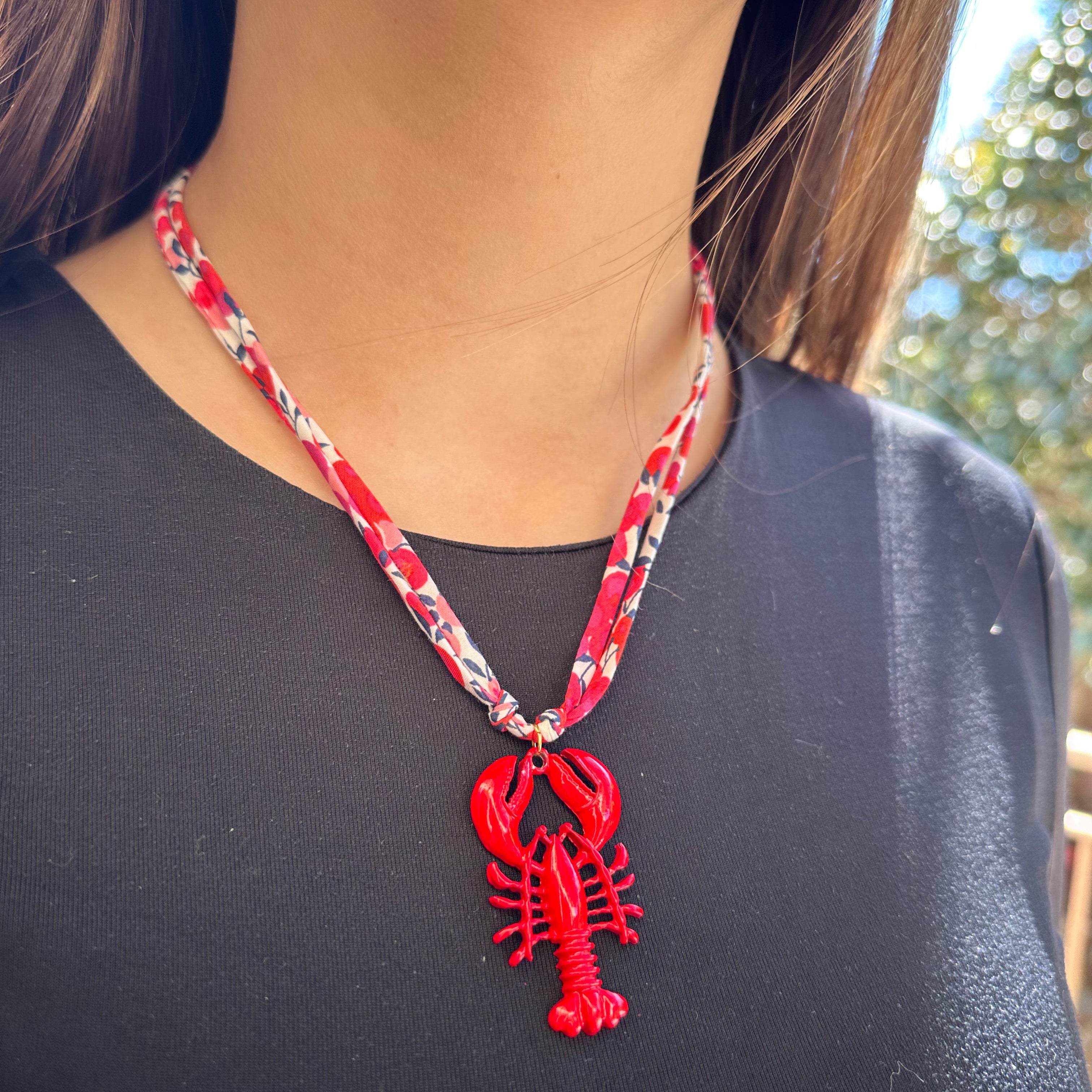 Collier cordon Liberty et langouste