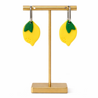 Boucles d'oreilles créoles et pampille citron