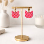 Boucles d'oreilles créoles et pampille chats