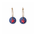 Boucles d'oreilles petites créoles étoile de mer