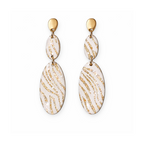 Boucles d'oreilles imprimé zèbre blanc