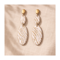 Boucles d'oreilles imprimé zèbre blanc