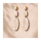 Boucles d'oreilles imprimé zèbre blanc
