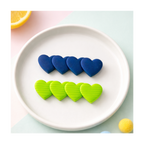 Barrettes coeurs verts ou bleus