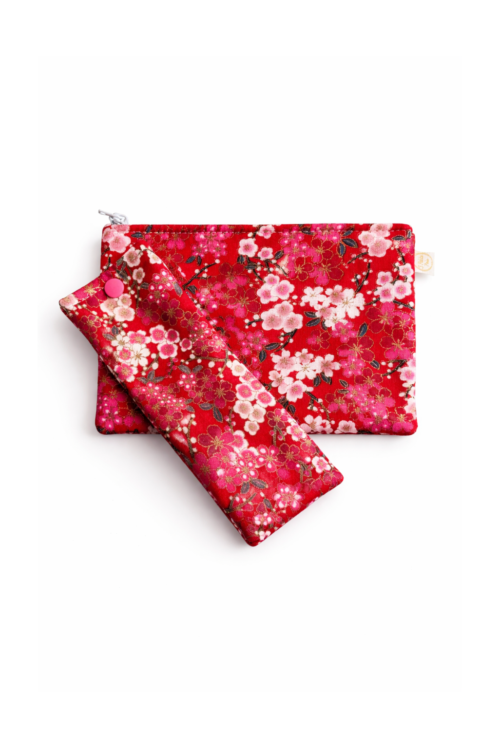 Étui à lunettes tissu japonais rouge