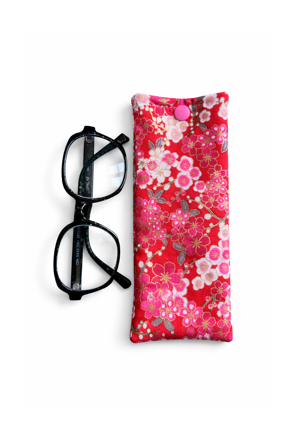 Étui à lunettes tissu japonais rouge