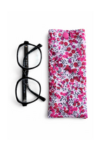 Étui à lunettes liberty baies rouges et bleues