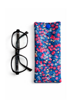 Étui à lunettes liberty baies rouges et bleues