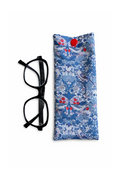 Étui à lunettes liberty bleu et blanc