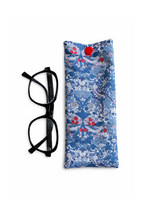 Étui à lunettes liberty bleu et blanc