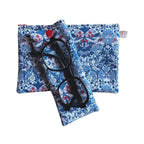 Étui à lunettes liberty bleu et blanc