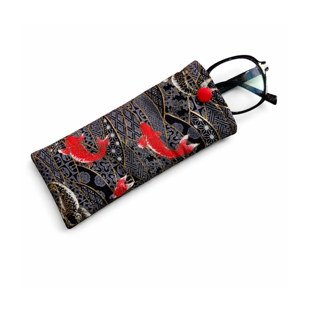 Étui à lunettes tissu japonais carpe