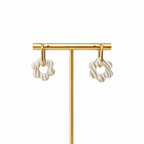 Boucles d'oreilles créoles et papille fleur
